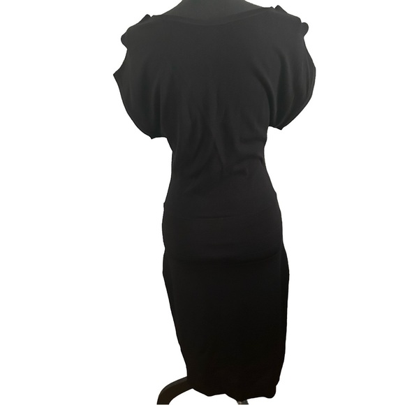 White House Black Market Black Knit Pull on Dress. Size 8 - Picture 3 of 3